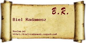 Biel Radamesz névjegykártya
